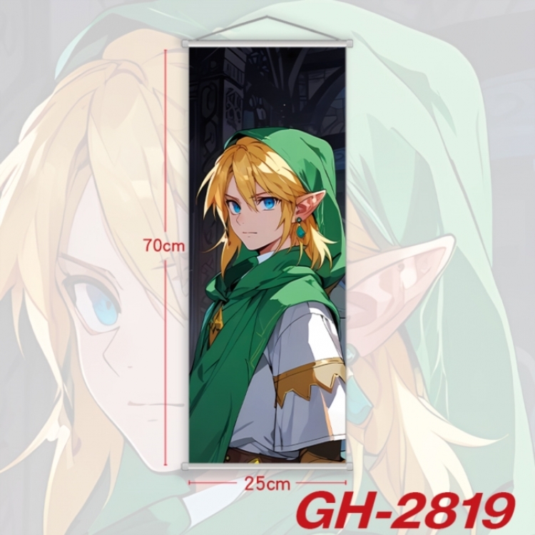 The Legend of Zelda Plastic Rod Cloth Small Hanging Canvas Painting Wall Scroll 25x70cm price for 5 pcs