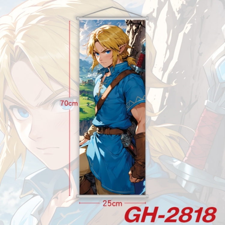 The Legend of Zelda Plastic Rod Cloth Small Hanging Canvas Painting Wall Scroll 25x70cm price for 5 pcs