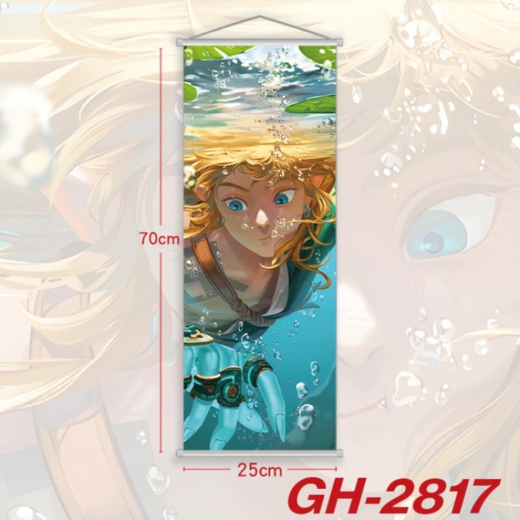 The Legend of Zelda Plastic Rod Cloth Small Hanging Canvas Painting Wall Scroll 25x70cm price for 5 pcs