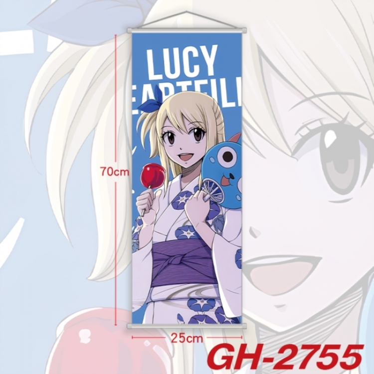  Fairy tail Plastic Rod Cloth Small Hanging Canvas Painting Wall Scroll 25x70cm price for 5 pcs