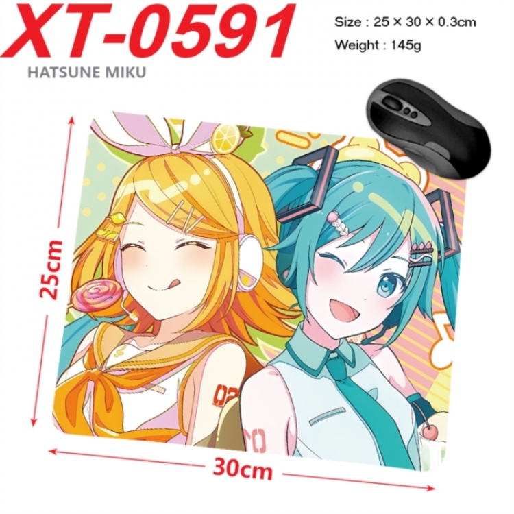 Hatsune Miku Anime peripheral new lock edge mouse pad 25X30cm