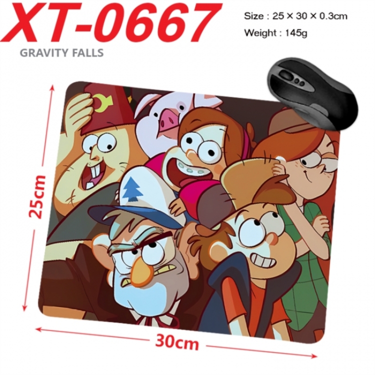 Gravity Falls Anime peripheral new lock edge mouse pad 25X30cm