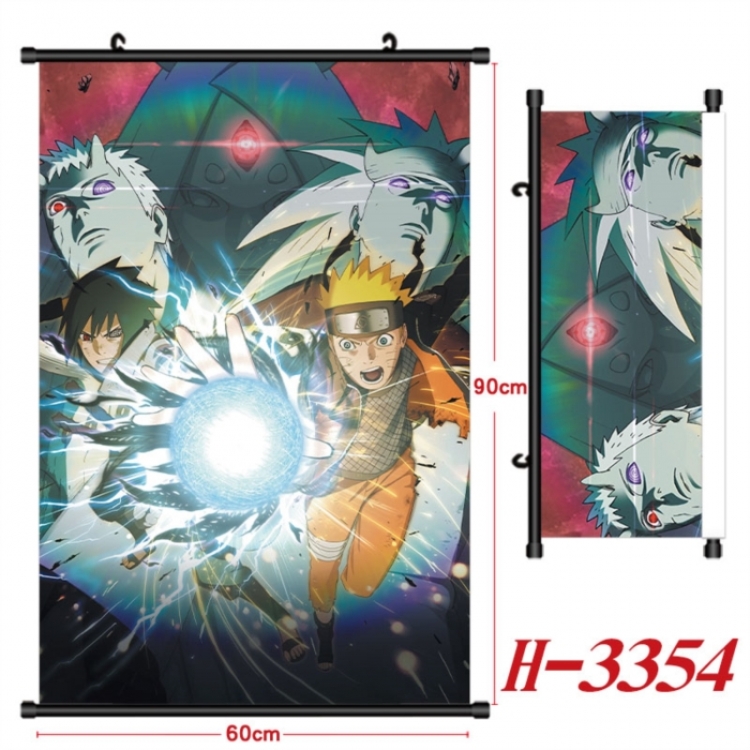 Naruto Anime Black Plastic Rod Canvas Painting Wall Scroll 60X90CM
