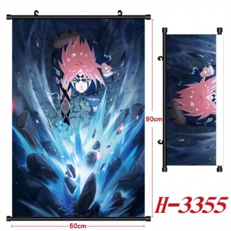 Naruto Anime Black Plastic Rod Canvas Painting Wall Scroll 60X90CM