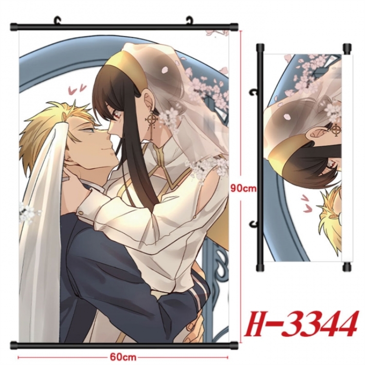 SPY×FAMILY Anime Black Plastic Rod Canvas Painting Wall Scroll 60X90CM