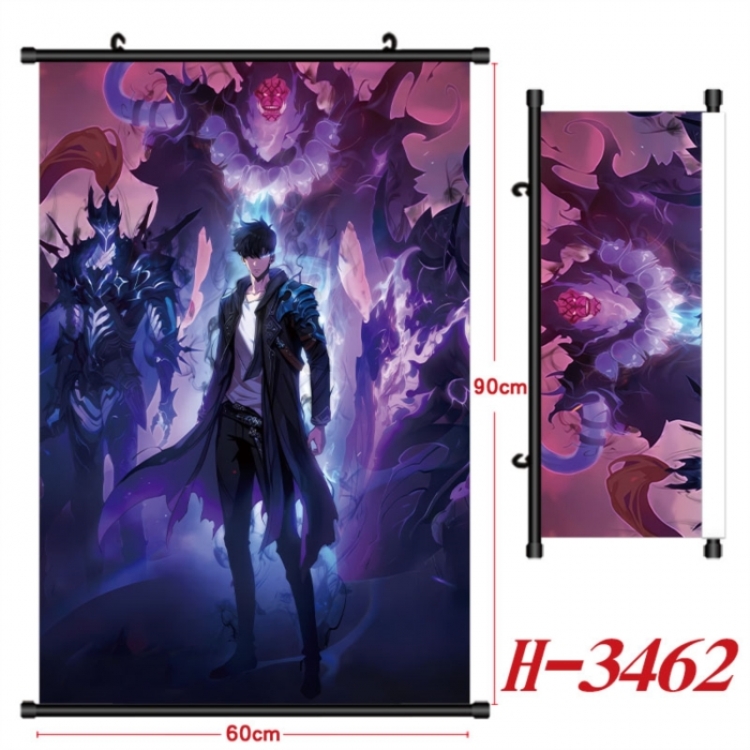 Solo Leveling:Arise Anime Black Plastic Rod Canvas Painting Wall Scroll 60X90CM