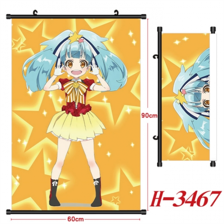 ZombieLandSaga Anime Black Plastic Rod Canvas Painting Wall Scroll 60X90CM H-3467