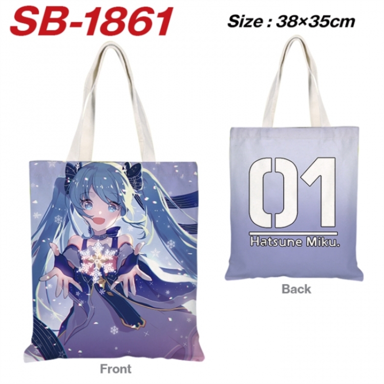 Hatsune Miku Anime Canvas Handheld Shoulder Bag Handbag Shopping Bag 38X35CM SB-1861