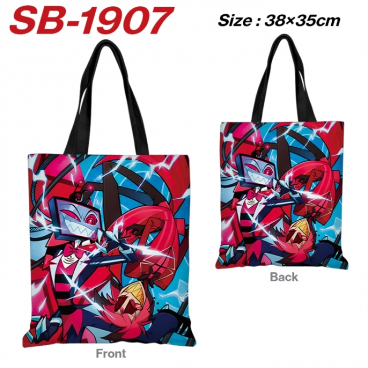 Hazbin Hotel Anime Canvas Handheld Shoulder Bag Handbag Shopping Bag 38X35CM SB-1907