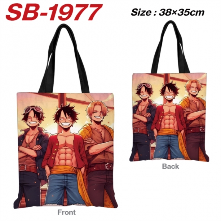One Piece Anime Canvas Handheld Shoulder Bag Handbag Shopping Bag 38X35CM