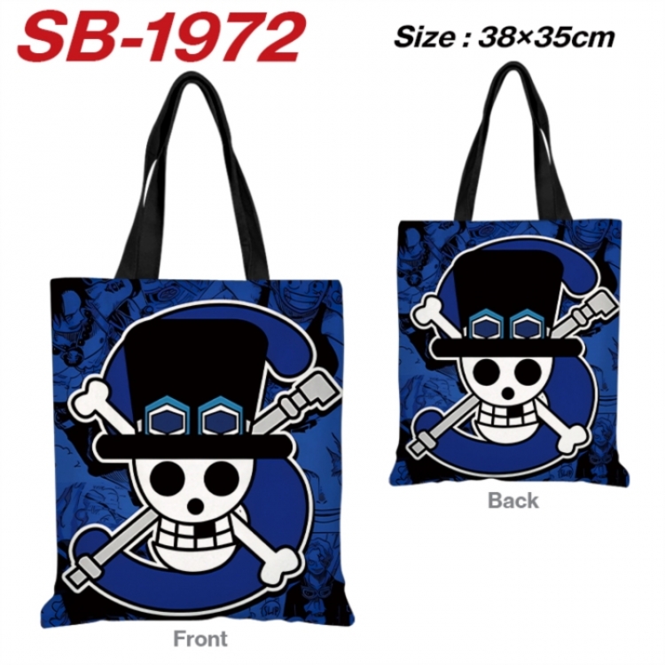 One Piece Anime Canvas Handheld Shoulder Bag Handbag Shopping Bag 38X35CM