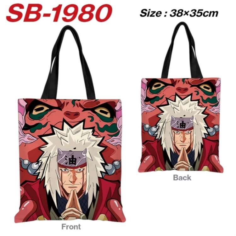 Naruto Anime Canvas Handheld Shoulder Bag Handbag Shopping Bag 38X35CM