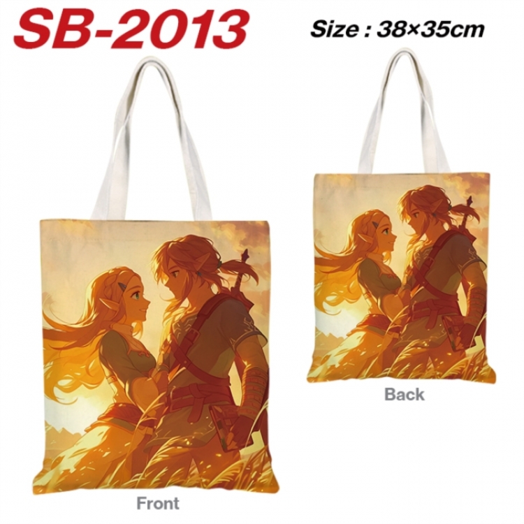 The Legend of Zelda Anime Canvas Handheld Shoulder Bag Handbag Shopping Bag 38X35CM