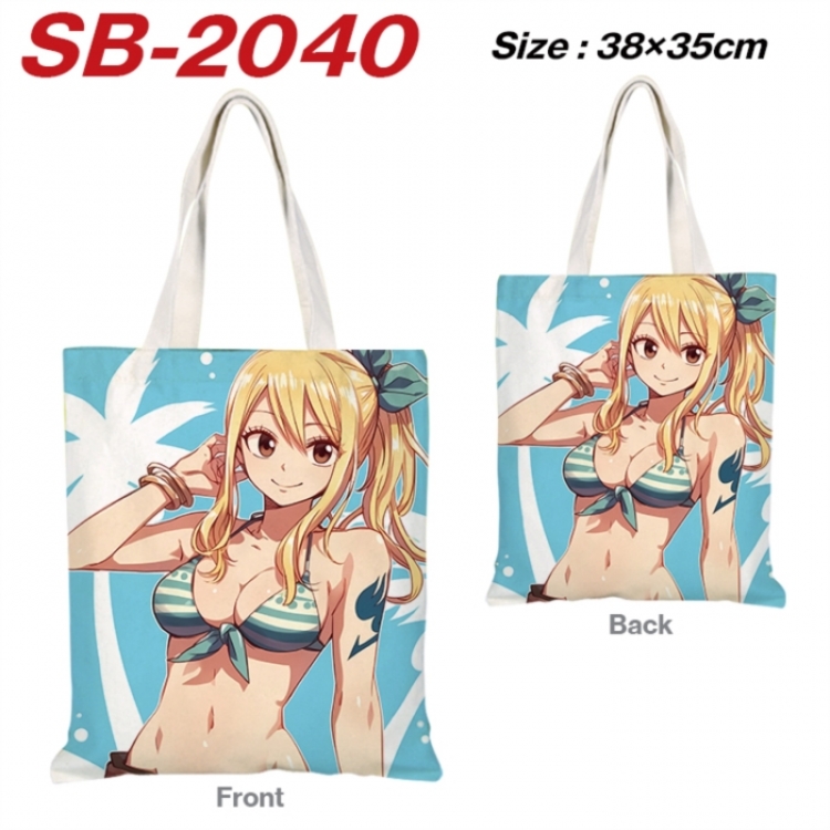 Fairy tail Anime Canvas Handheld Shoulder Bag Handbag Shopping Bag 38X35CM