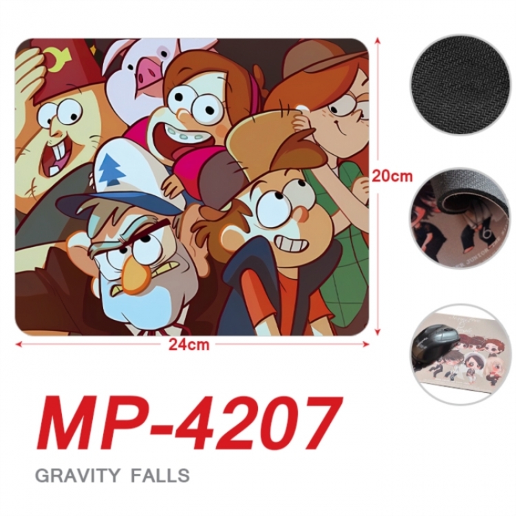 Gravity Falls Anime Full Color Printing Mouse Pad Unlocked 20X24cm price for 5 pcs