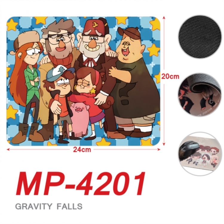 Gravity Falls Anime Full Color Printing Mouse Pad Unlocked 20X24cm price for 5 pcs