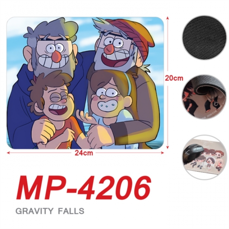 Gravity Falls Anime Full Color Printing Mouse Pad Unlocked 20X24cm price for 5 pcs