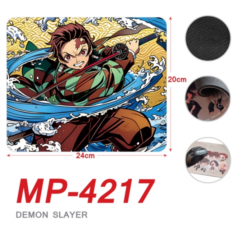 Demon Slayer Kimets Anime Full Color Printing Mouse Pad Unlocked 20X24cm price for 5 pcs