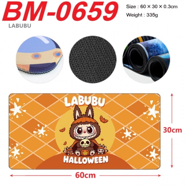 Labubu Anime peripheral lock edge mouse pad 60X30cm