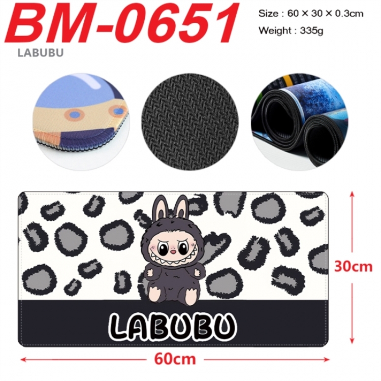 Labubu Anime peripheral lock edge mouse pad 60X30cm
