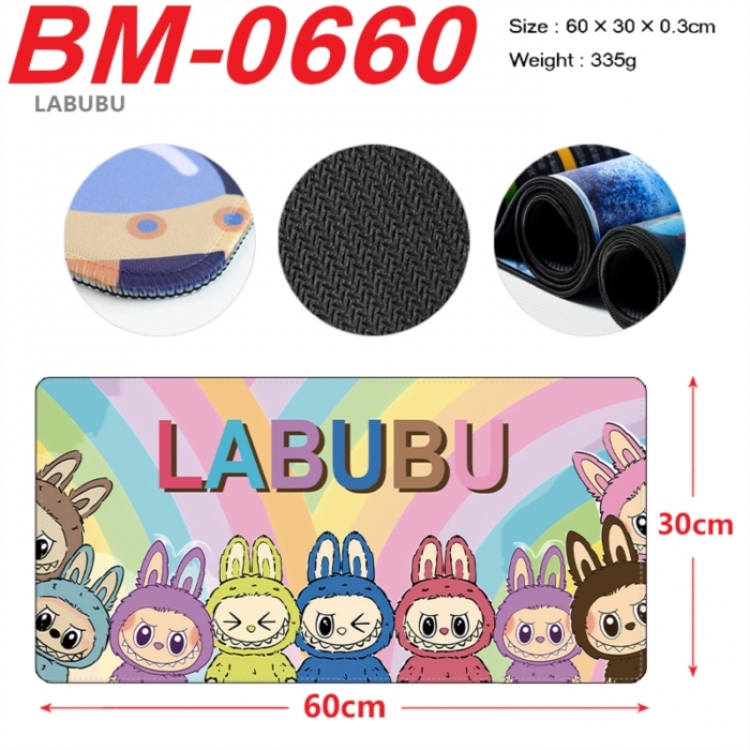 Labubu Anime peripheral lock edge mouse pad 60X30cm