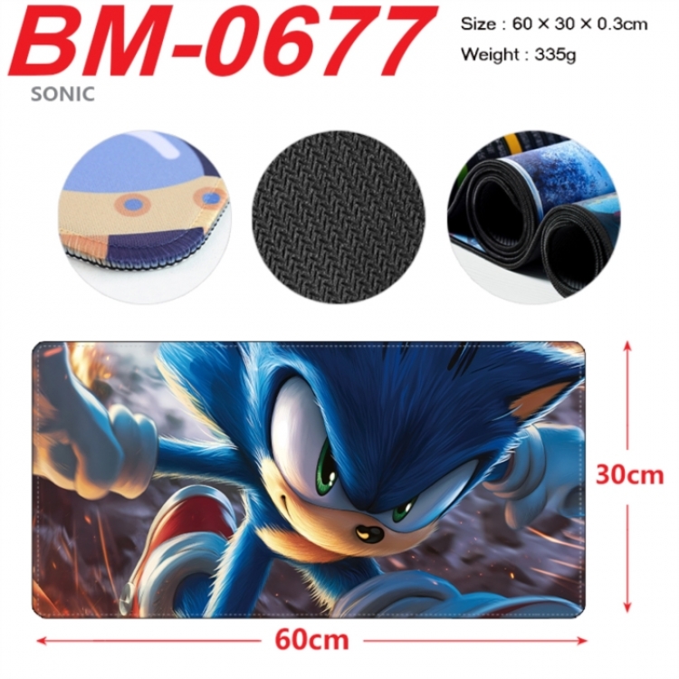 Sonic The Hedgehog Anime peripheral lock edge mouse pad 60X30cm