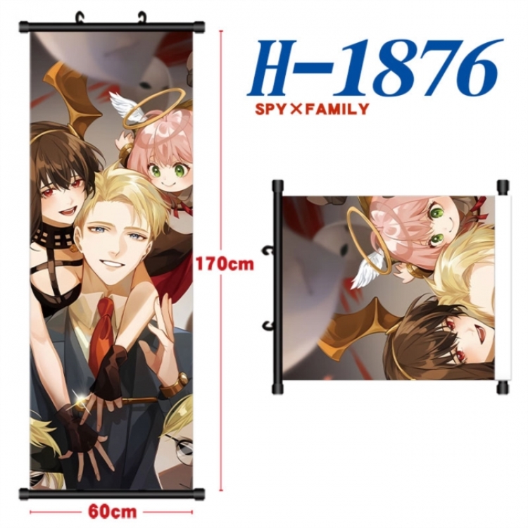 SPY×FAMILY Black plastic rod cloth hanging canvas painting Wall Scroll 60x170cm
