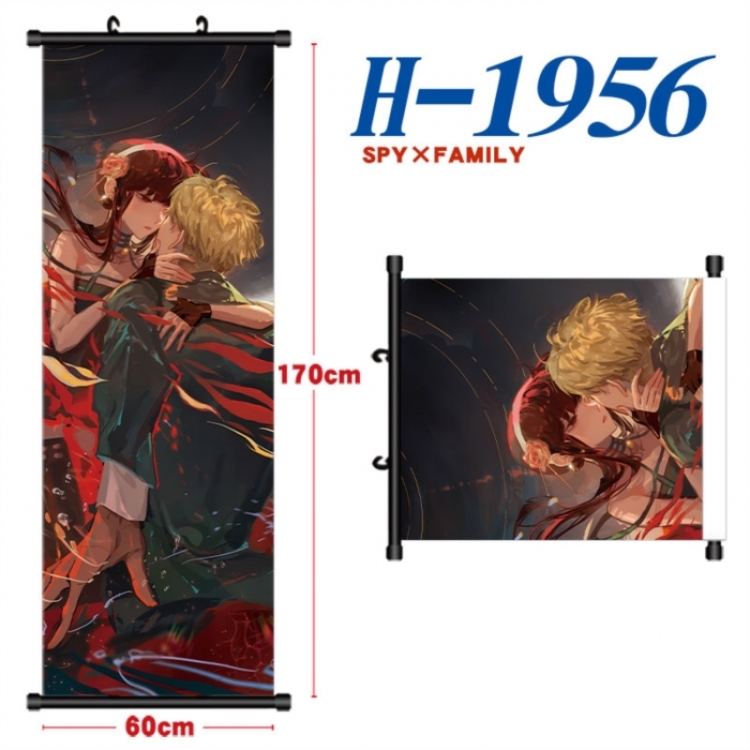 SPY×FAMILY Black plastic rod cloth hanging canvas painting Wall Scroll 60x170cm