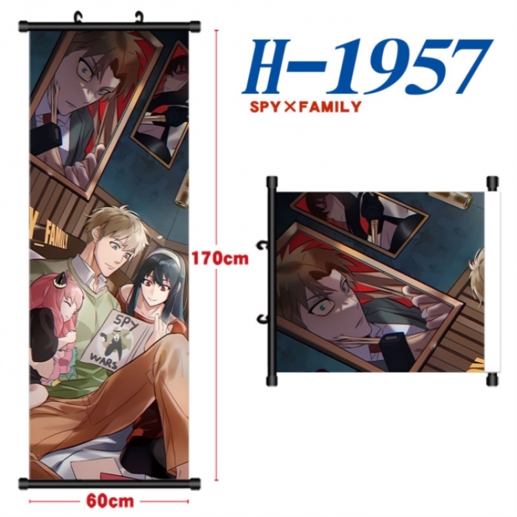 SPY×FAMILY Black plastic rod cloth hanging canvas painting Wall Scroll 60x170cm