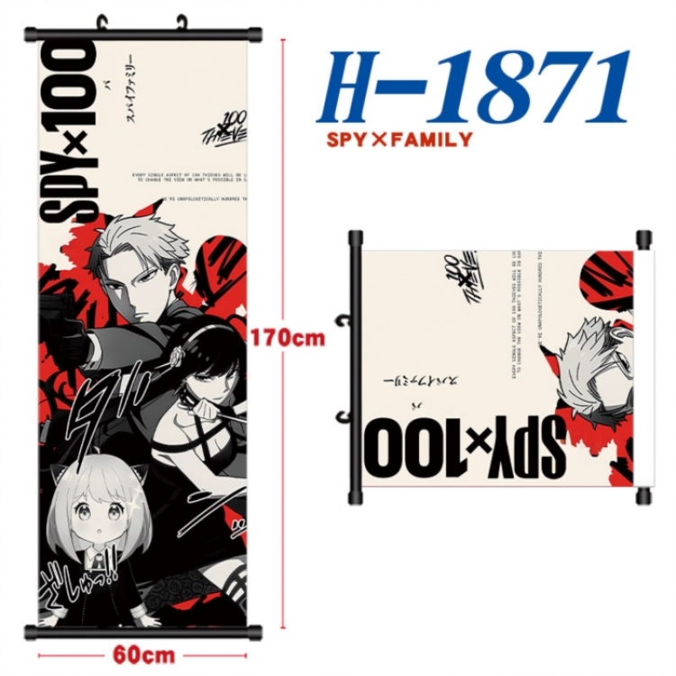 SPY×FAMILY Black plastic rod cloth hanging canvas painting Wall Scroll 60x170cm