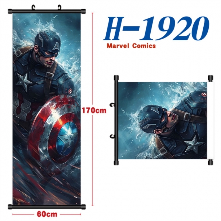 Marvel Black plastic rod cloth hanging canvas painting Wall Scroll 60x170cm