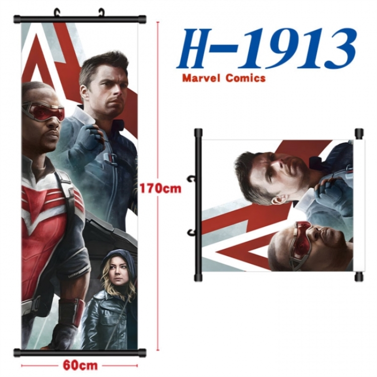 Marvel Black plastic rod cloth hanging canvas painting Wall Scroll 60x170cm