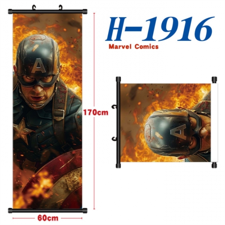 Marvel Black plastic rod cloth hanging canvas painting Wall Scroll 60x170cm