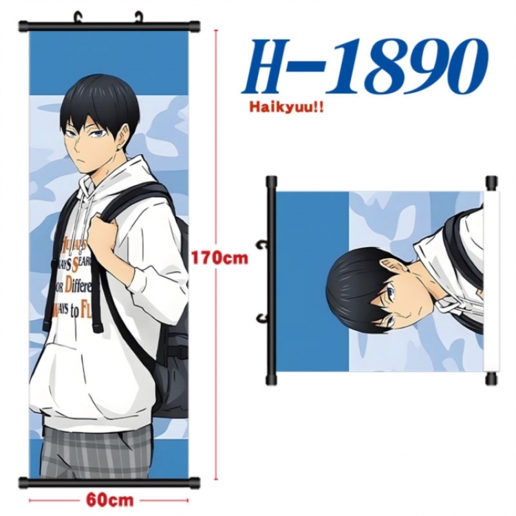 Haikyuu!! Black plastic rod cloth hanging canvas painting Wall Scroll 60x170cm