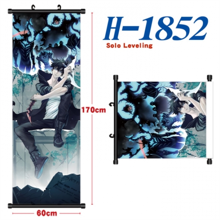 Solo Leveling:Arise Black plastic rod cloth hanging canvas painting Wall Scroll 60x170cm