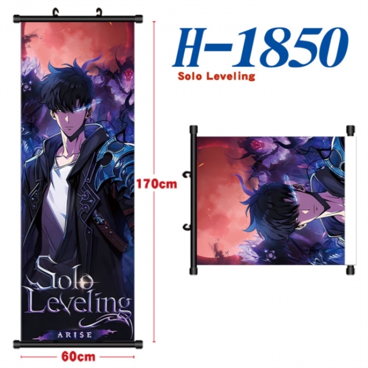 Solo Leveling:Arise Black plastic rod cloth hanging canvas painting Wall Scroll 60x170cm