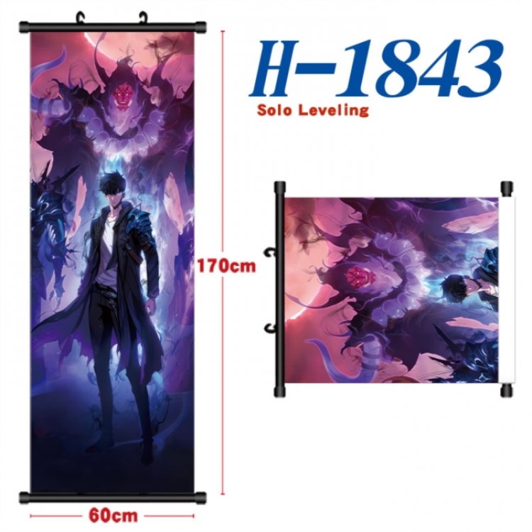 Solo Leveling:Arise Black plastic rod cloth hanging canvas painting Wall Scroll 60x170cm