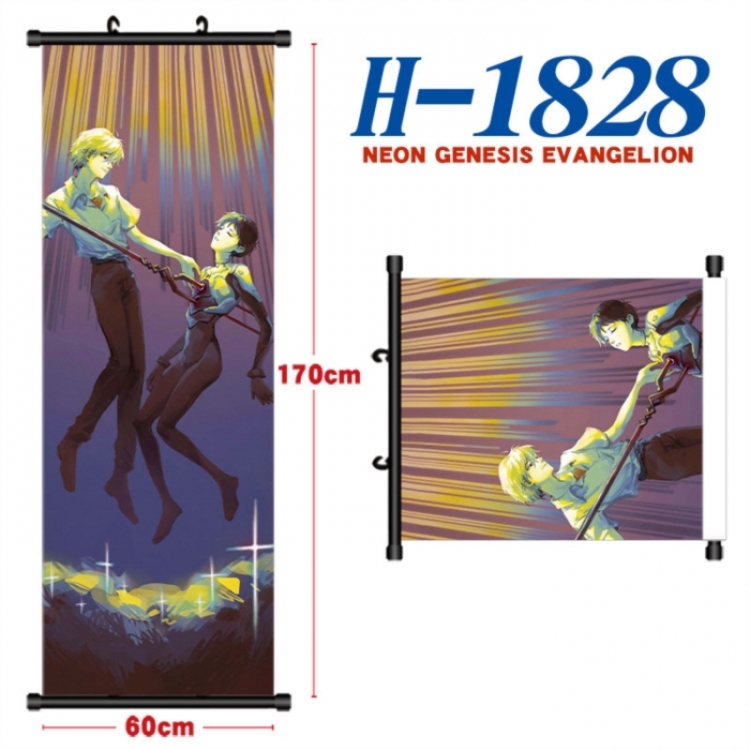 EVA  Black plastic rod cloth hanging canvas painting Wall Scroll 60x170cm