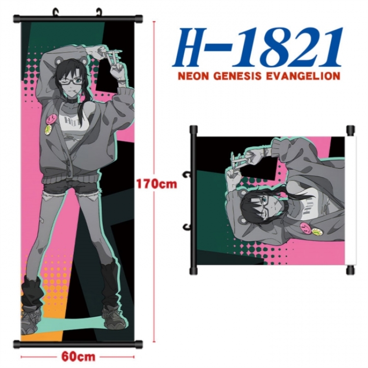 EVA  Black plastic rod cloth hanging canvas painting Wall Scroll 60x170cm