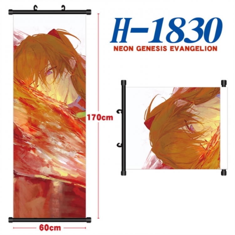 EVA  Black plastic rod cloth hanging canvas painting Wall Scroll 60x170cm
