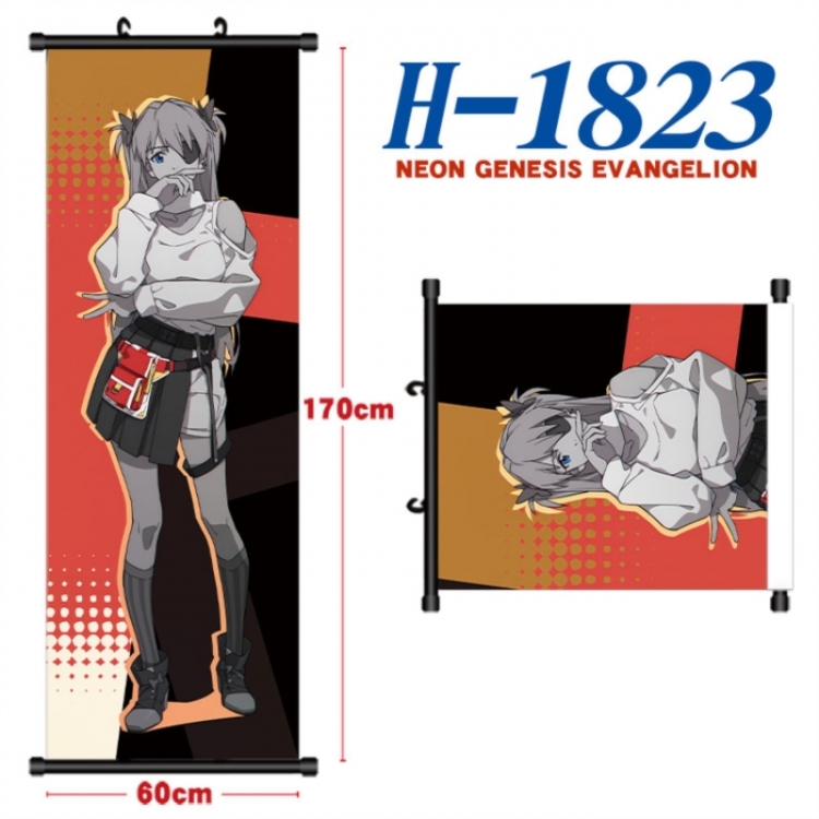 EVA  Black plastic rod cloth hanging canvas painting Wall Scroll 60x170cm