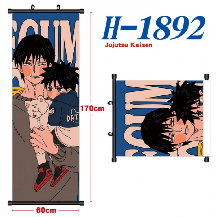 Jujutsu Kaisen Black plastic rod cloth hanging canvas painting Wall Scroll 60x170cm
