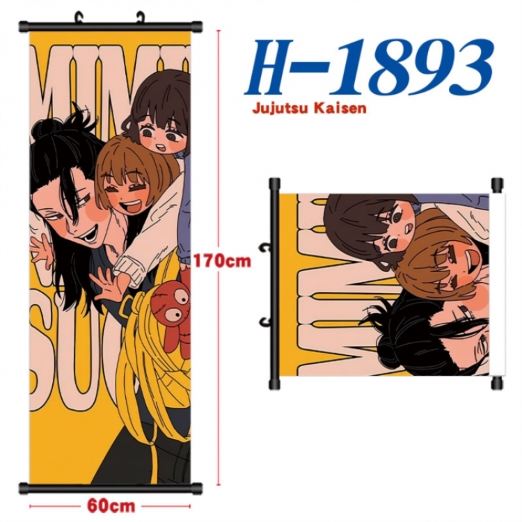 Jujutsu Kaisen Black plastic rod cloth hanging canvas painting Wall Scroll 60x170cm