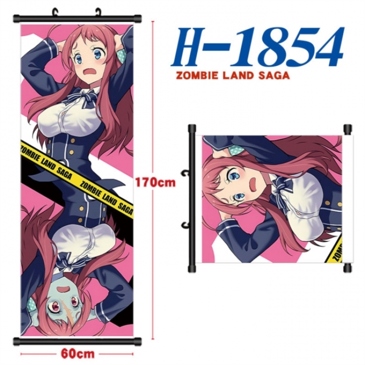 ZombieLandSaga Black plastic rod cloth hanging canvas painting Wall Scroll 60x170cm