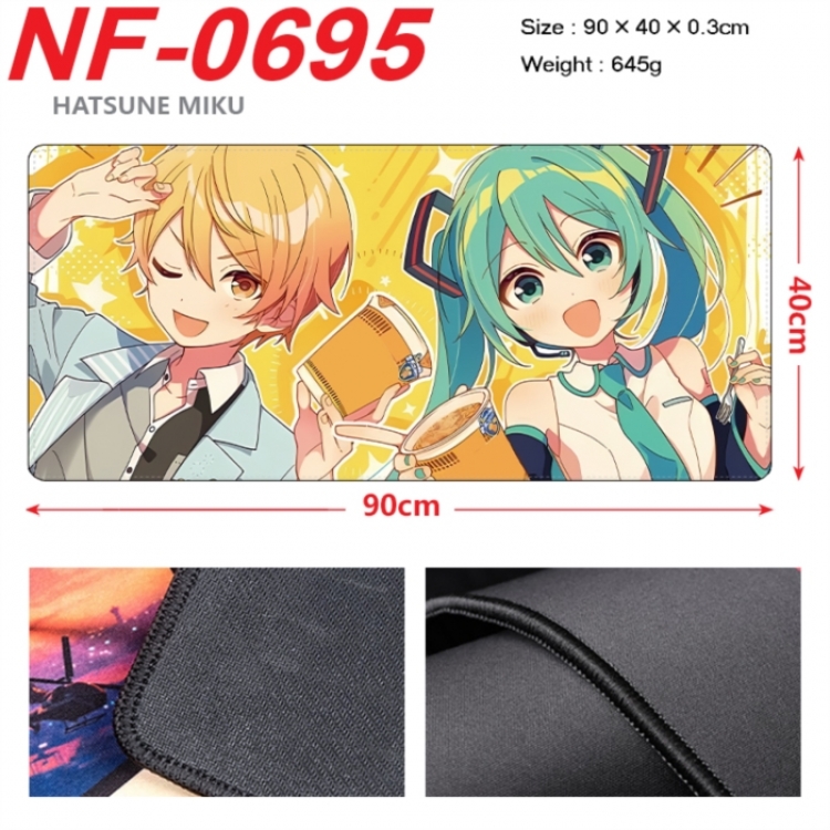  Hatsune Miku Anime peripheral lock edge mouse pad 90X40cm
