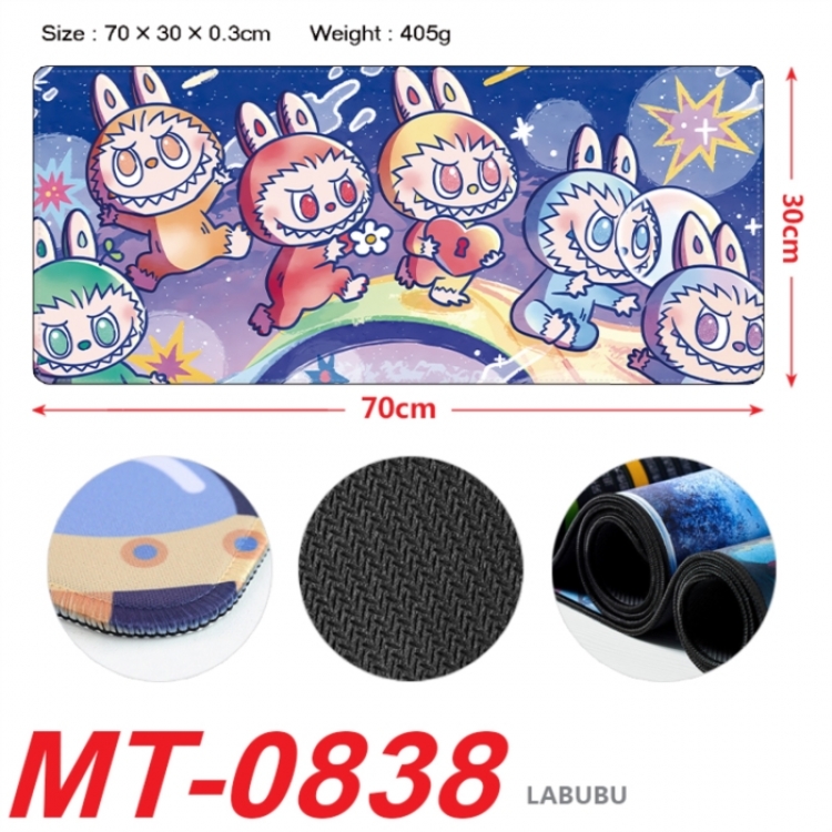 Labubu Anime peripheral lock edge mouse pad 70X30cm