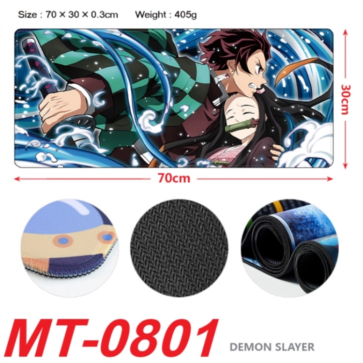 Demon Slayer Kimets Anime peripheral lock edge mouse pad 70X30cm