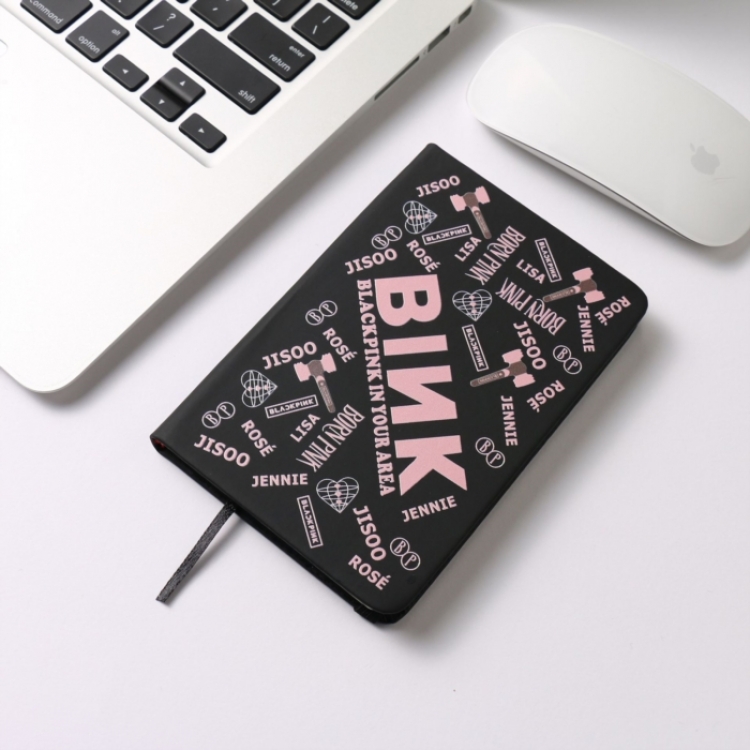 BLACK PINK PU Student Notebook Diary 9X14CM 105g