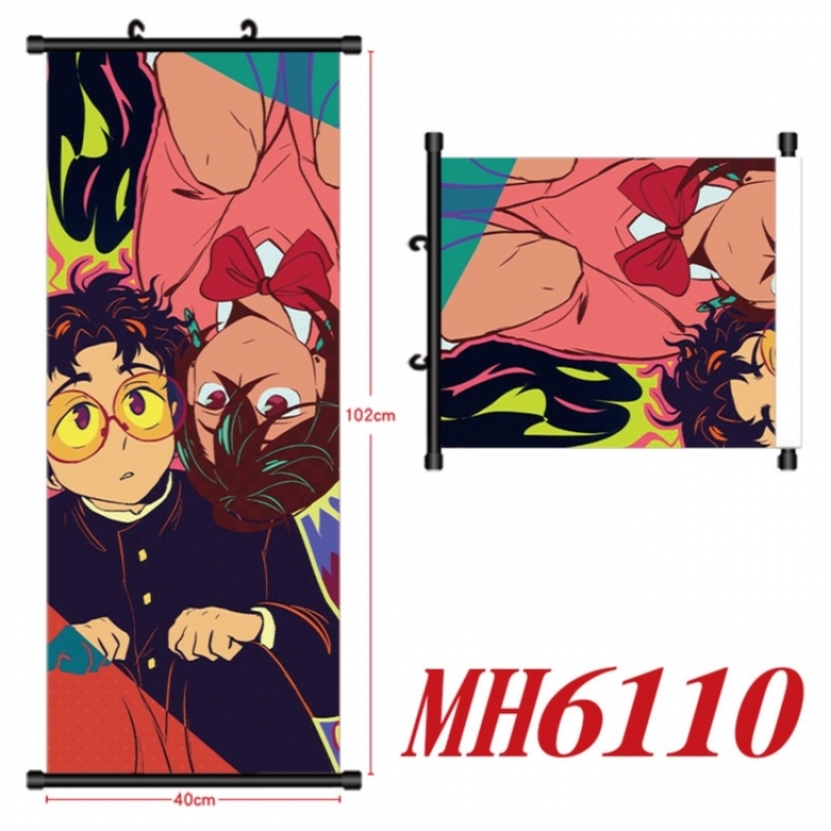Dandadan Anime black Plastic rod Cloth painting Wall Scroll 40X102CM