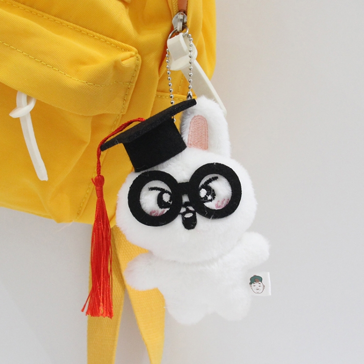New graduation hat for homeless children Little rabbit fur+PP cotton plush toy pendant 12x8x5cm price for 5 pcs